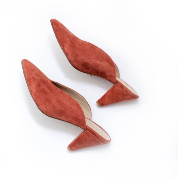 Chinese Laundry Mule "Overcome" Orange Suede 42 Gold - Picture 3 of 7